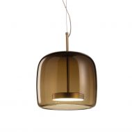 JUBE Zeitlose LED Glaspendelleuchte aus Italien Massives mundgeblasenes Glas, Erdbraun.