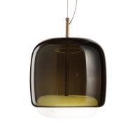 JUBE Zeitlose italienische LED Glaspendelleuchte mit Diffusor Massives mundgeblasenes Glas, Altgrn.