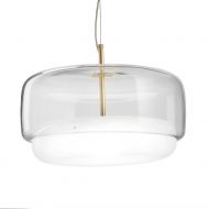 JUBE Groe italienische LED Glaspendelleuchte mit Diffusor Italienische Glaspendelleuchte mit LED, Kristall.