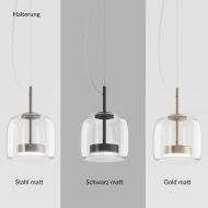 JUBE Groe italienische LED Glaspendelleuchte mit Diffusor Oberflchen der Halterung.