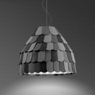 BARBEAU Large design pendant light Farbvariante der groen Leuchte hier in Grau.