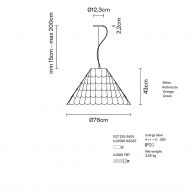 BARBEAU Groe Design Hngeleuchte Abmessungen der groen Design Hngeleuchte.