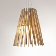 PIANO Groe Design Hngeleuchte aus Holz Konischer Lampenschirm von 50 cm .