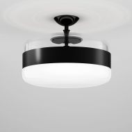 FUTURA Italian glass ceiling light Groe Deckenleuchte, Schwarz und Kristallglas/Wei.