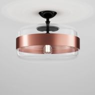 FUTURA Italian glass ceiling light Groe Deckenleuchte, Kupfer und Kristallglas.