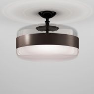 FUTURA Italian glass ceiling light Groe Deckenleuchte, Braun und Rauch (unten sandgestrahlt)