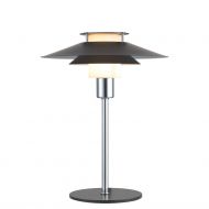 TURIN Kleine Tischleuchte im dnischem Design Tischlampe hier in Schwarz/Chrom.