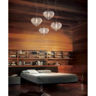 SPIRIT Italienische Pendelleuchte mit Riefenglas Sanftes Lichtspiel. Tolle Schlafzimmerleuchte.