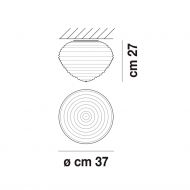 SPIRIT Italienische Deckenleuchte mit gewelltem Glasschirm Bemaung der  37 cm Version.