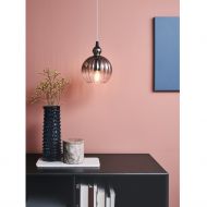 BLESS Verspielte Hngeleuchte mit farbigem Lampenglas Kleine Leuchte mit metallisch-rauchigem Farbverlauf.