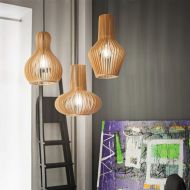 CLAIR Pendelleuchte mit Lampenschirm aus Holz Pendelleuchten aus Holz mit warmer, natrlicher Anmutung.