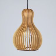 CLAIR Pendelleuchte mit Lampenschirm aus Holz Die weiche Note der Holzlampe wird hier durch die Form unterstrichen.