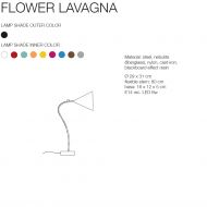 FLOWER LAVAGNA Design Bodenstehleuchte aus Italien Abmessung und Farben der Stehleuchte Flower Lavagna.