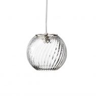 OTO Italian spherical glass lamp with twisted glass Italienische Glaskugel-Leuchte gedrehtes Glas.