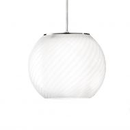 OTO Italian spherical glass lamp with twisted glass Glnzendes Opalglas in 15 cm.