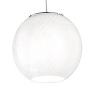 OTO Italian spherical glass lamp with twisted glass Groe Ausfhrung 18 cm in Opal-wei.
