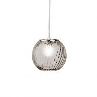 OTO Italian spherical glass lamp with twisted glass Das kleine Lampenglas in Rauch.