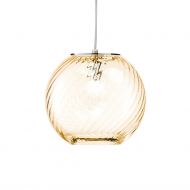 OTO Italian spherical glass lamp with twisted glass Schnes Lampenglas in warmen Bernsteinfarben.