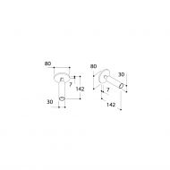 NOBEL ELBOW WC dimmbarer Dreh- und schwenkbarer LED Deckenspot Abmessung des kleinen LED Deckenspots.