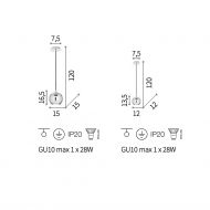 BEAT Chrom-Kugel Hngeleuchte Abmessung der Kugel-Hngeleuchten.
