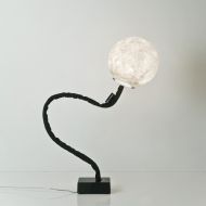 MICRO LUNA PIANTANA Design Stehleuchte aus Italien Nebulite Kugelschirm mit marmor Optik.