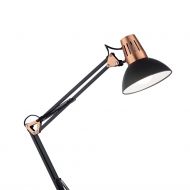 LUBINA Schreibtischleuchte mit Federgelenken Schreibtischlampe mit Federgelenken in matt Schwarz.