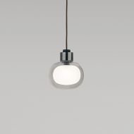 NABILA Kleine Glas-Pendelleuchte Elegante Pendelleuchte Rauchglas/Schwarzchrom.