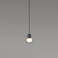 NABILA Kleine Glas-Pendelleuchte Ausfhrung in Schwarzchrom und Rauchglas.