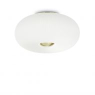 TILA Wohnliche Deckenleuchte aus Glas Die moderne Glas-Deckenleuchte mit Messing-Halterung.