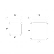 URS Groflchige Deckenleuchte eingerahmt mit Buchenholz Mae der quadratischen Deckenleuchte.