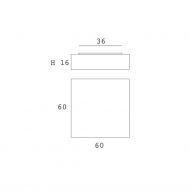 MONOBLOQUE Flat ceiling light Abmessungen der Textilleuchte.