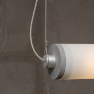 MUDEST Lange LED Hngeleuchte aus Beton Lampen Halterung aus Stahl und Beton.