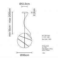 ASTORIA Hochwertige Hngeleuchte mit weiem Glas Abmessung der italienischen Hngeleuchte.