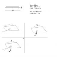 Lnglicher Deckenbaldachin mit 3 Auslssen 