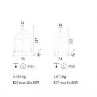 UDO MOBILEE Lampenpendel in Schwarz Abmessungen der beiden groen Hngeleuchten.