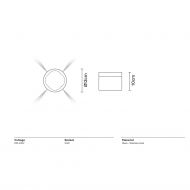 DUKE Kleine Design-Deckenleuchte Abmessungen der kleinen Deckenleuchte.