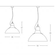 BERLINO Industriedesign Hngeleuchte mit Pressglas Industriedesign Pendelleuchte in zwei Gren.