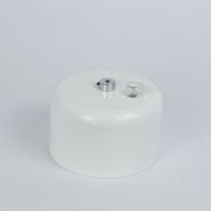 AMEDEO Halbkugel Pendelleuchte mit Blattsilber, Blattgold oder Kupfer Deckenbaldachin aus Metall in Wei.