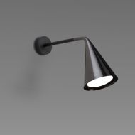 GORDON Italienische Wandleuchte mit beweglichem Schirm Deckenleuchte mit langer Stange – Schwarzchrom.