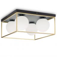 LORETTO Deckenleuchte mit Kugelglas und Messing Moderne Deckenlampen mit 4 Kugelglsern und Messing.