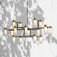 OSMAN Italienische Designleuchte Glas Messing Hochwertiger Kronleuchter mit 130 cm Lnge.