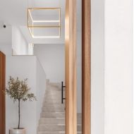 CUBE Elegante kubische LED H�ngeleuchte Kubische Design Leuchte in gl�nzend Gold.