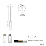 OSMAN Italienische Designleuchte Glas Messing Abmessungen Glas-Designleuchte.