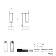 OSMAN Italienische Designleuchte Glas Messing Abmessungen Glas-Designleuchte.