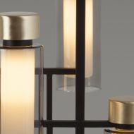 OSMAN Italienischer Tischleuchter mit Messing und Glasrohren Edles Glas und tolle Oberflchen.