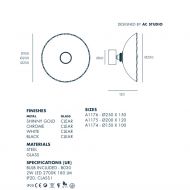 SHOW Deckenleuchte Lampenglas mit Schliff Abmessung der Wand- oder Deckenleuchte