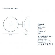 CERES Runde Deckenleuchte in Gold-antik Abmessung der runden Leuchte in Gold-antik.