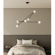 DAVOS 6-flam. Design H�ngeleuchte Besondere Schlafzimmer-Leuchte.