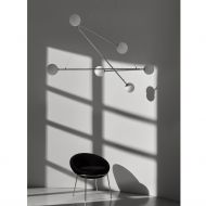 DAVOS 6-flam. Design H�ngeleuchte Gro�e, raufgreifende H�ngeleuchte in Chrom/Opal.