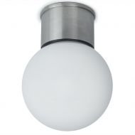 ALPHA Kleine Deckenleuchte mit Opalglas Kleine Deckenlampe mit Edelstahl Halterung.